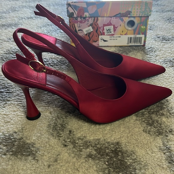 Jeffrey Campbell Estella red satin heels - Picture 2 of 7